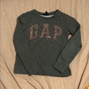 GAP Kids Dark Green Sweatshirt with Glitter Logo